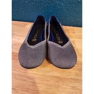 RETIRED HTF Rothys Grey Birdseye sz 6.5 Classic Ballet Round Toe Shoe Flat Knit
